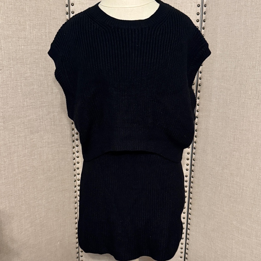 Black Knit Sleeveless Dress
